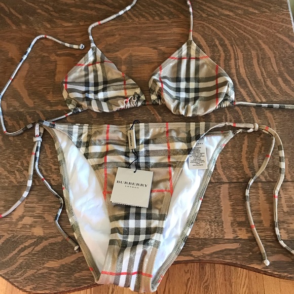 Burberry Other - Burberry London String Bikini in Check Pattern Size M